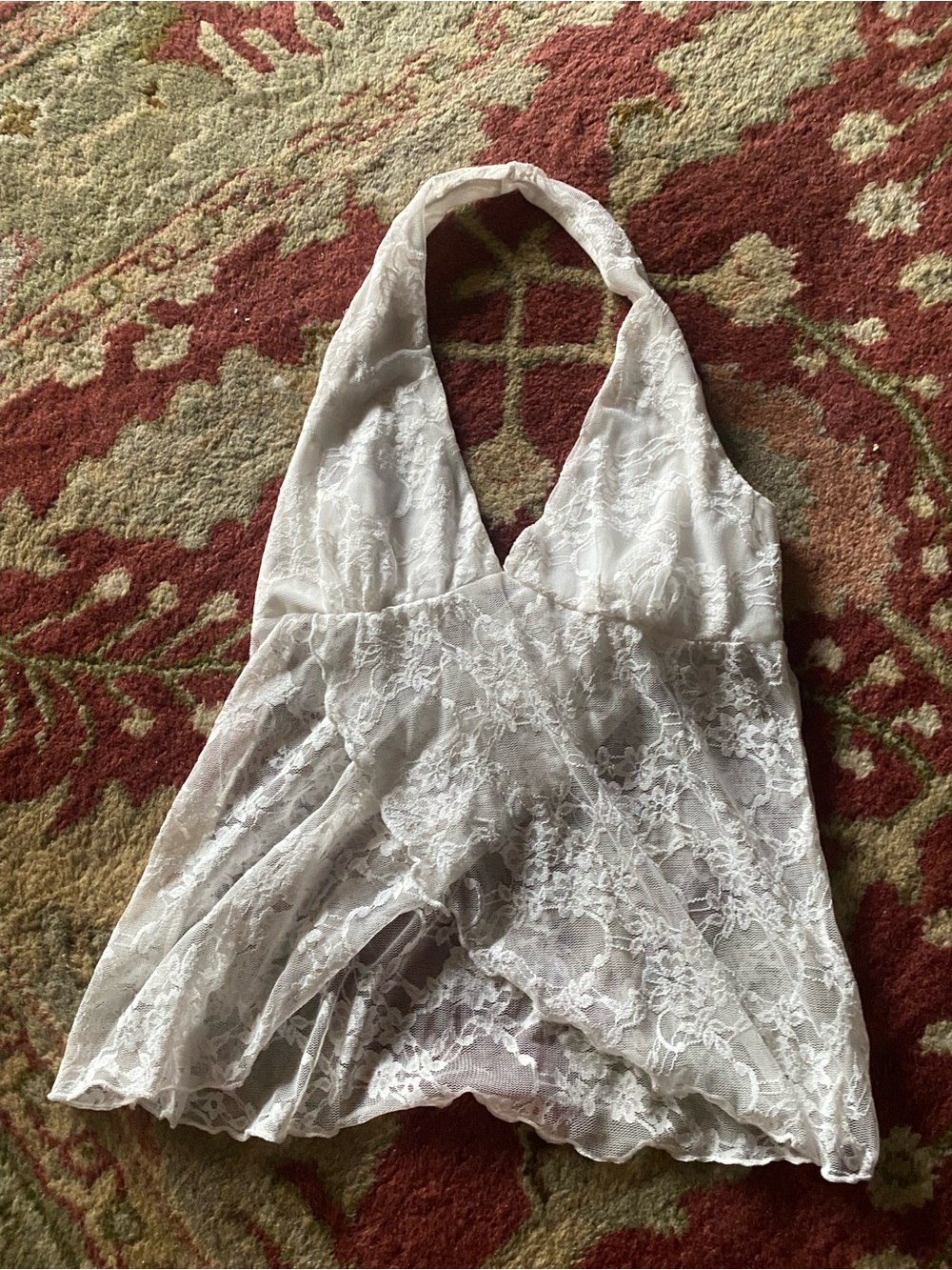 Women’s White Lace Halter Babydoll - Unbranded